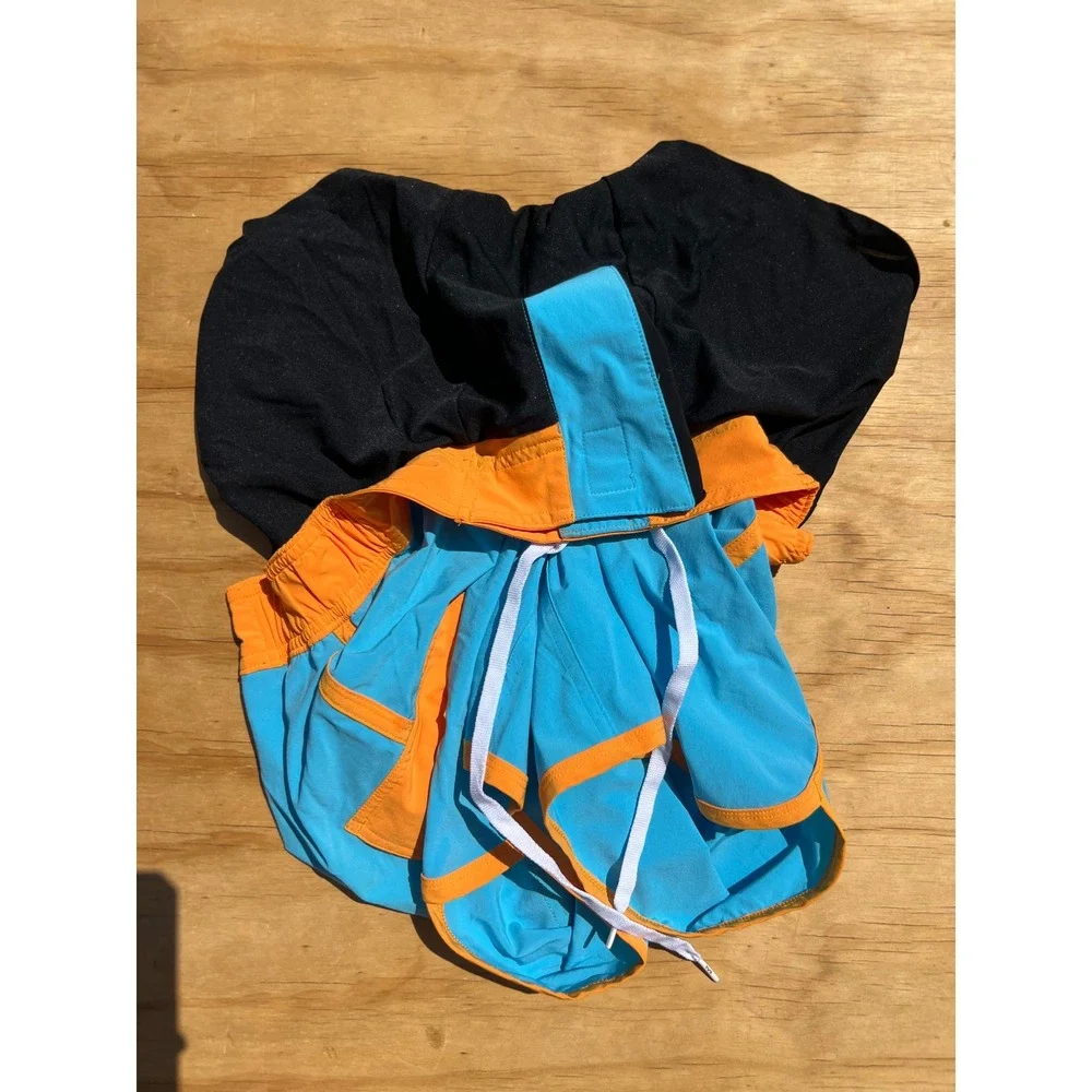 TYR Mens Board Shorts Blue Orange Swim Trunks Cargo Pocket Size Medium